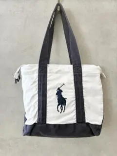 【早い者勝ち】ラルフローレン　トートバッグ　キャンバス　ファスナー付き