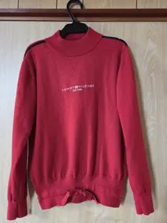 TOMMY HILFIGER レッドハイネックセーターSサイズ