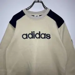 adidas　アディダス　スウェット　サイズM　デカロゴ　刺繍ロゴ　希少　古着