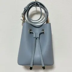 ALBION ショルダーバッグ　くすみブルー　水色　巾着　ハンドバッグのサムネイル