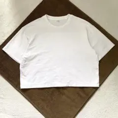 UNIQLO ユニクロ カットソー Tシャツ 半袖 クロップド丈 ホワイト L