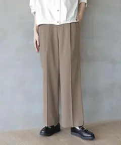 GLOBAL WORK／ウツクシルエット ワイドパンツ　S モカ