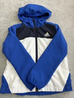 木曜日値上げします！adidas フード付きジャケット 青/白　120cm