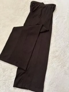 リブパンツ ワイドパンツ