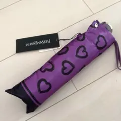 新品未使用♡イヴ・サンローラン 折りたたみ傘　パープル ハート柄 オーロラのサムネイル