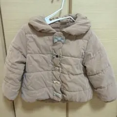 プティマイン くすみピンク　リボンアウター90サイズ　外遊び、保育園用に