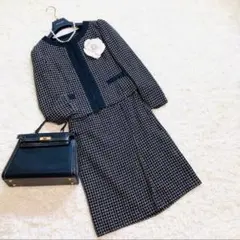 JURIAE スーツ　セットアップ　フォーマル　セット　ツイード　ノーカラー　S