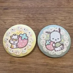 ⑥サンリオ 刺繍缶バッジ 2個セット