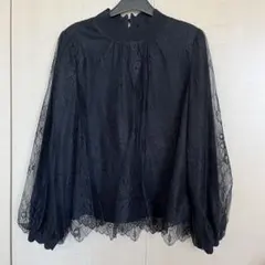 新品　アナトリエ　レースブラウス　ボトルネック　ブラック　黒　バルーンのサムネイル