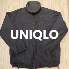 み*く様 OLD UNIQLO黒 グレーフリース　リバーシブルジャケットXL 紺