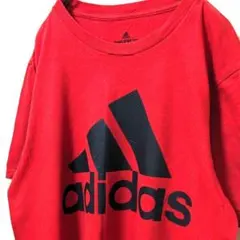 アディダス adidasデカロゴ Tシャツ レッド 赤 古着
