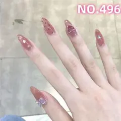 496 美少女ネイルチップ 旅行 取り外し可能 日常組 ピンク 純欲 [gd7]
