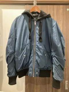 値下げ中　DIESEL 青 ナイロンジャケット フード付き