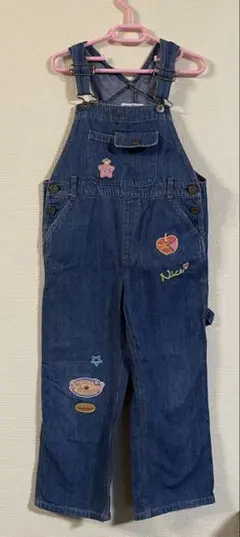 平成レトロ　メゾピアノ　デニム　オーバーオール　サロペット　110サイズ