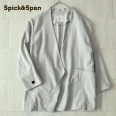 スピックアンドスパンꕤコットンリネン ノーカラーボクシージャケット ストレッチのサムネイル