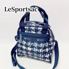 【新品級】レスポートサック ツイード 2way ショルダーバッグ 紺 ブルー