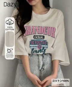 DAZY レディース　ルーズフィット Tシャツ　オーバーサイズ　SHEIN 半袖のサムネイル