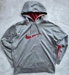 ふ*す様 【希少】ナイキ サーマフィット パーカー 刺繍ロゴ センターロゴ グレ
