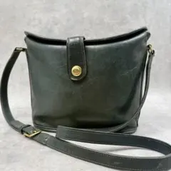 オールドコーチ　ショルダーバッグ ドイツホック　グリーン レザー　USA製