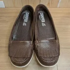 【極美品】CAMPER キルト レザー ローファー alicante 38 シボのサムネイル
