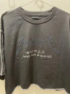METALLICAコラボ 半袖カットソー 刺繍デザイン ブラック