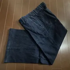 ユニクロワイドトラウザーデニム 濃紺