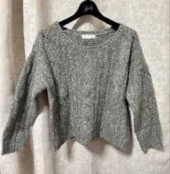 JEANASIS ケーブルニット gray