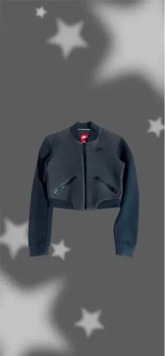 Y2Kナイキ テックフリースブルゾンアウターブラックグレーメンズレディース春服