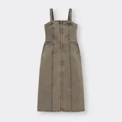 GU デニムフロントジップワンピース