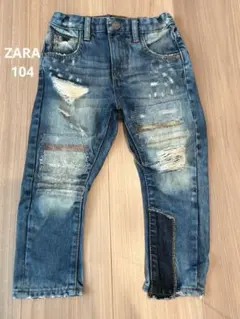 ZARA 104ブルーデニム　ダメージ加工