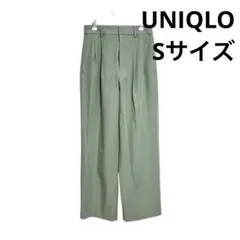UNIQLO◆タックワイドパンツ グリーン
