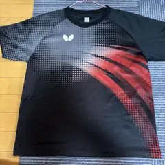 卓球ウェア 黒 赤 グラデーション