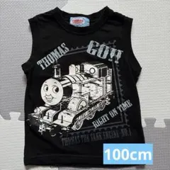 【100】トーマス ノースリーブ Tシャツ タンクトップ 黒 キッズ 男の子