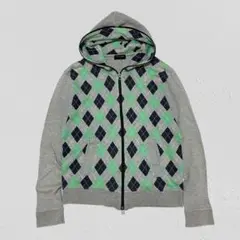 Men’s Bigi♡アーガイル柄ジップアップパーカー　メンズ　グレー　02
