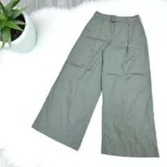 【GAP】ワイドパンツ ストレートシルエット ライトグリーン系 サイズ4 秋にも