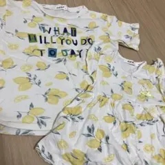兄妹リンクコーデ　レモン柄　110 80