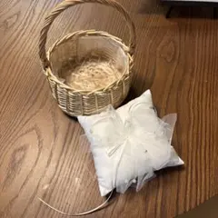 リングピロー ホワイト バスケット付き