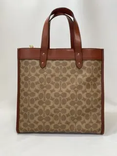 COACHフィールドトート シグネチャーキャンバス ウィズホースアンドキャリッジ