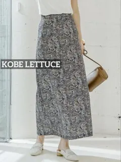 k0547 KOBE LETTUCE ペイズリー柄スカート ブラックのサムネイル