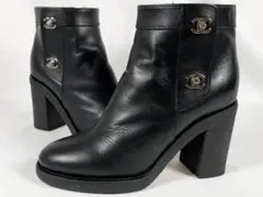 CHANEL ターンロックブーツ　ショートブーツ 2025年最新】chanel ターンロック ブーツの人気アイテム - メルカリ