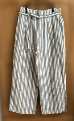 ⭐️アパートバイローリーズ⭐️ストライプ柄 ワイドパンツ ベルト付き