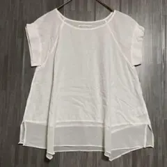 アーバンリサーチ　フレンチスリーブ シフォンドッキングチュニック　薄手　白　Fのサムネイル