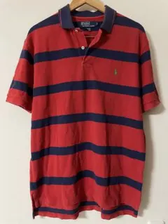 ●90s POLO by RALPH LAUREN ボーダー ポロシャツ L●