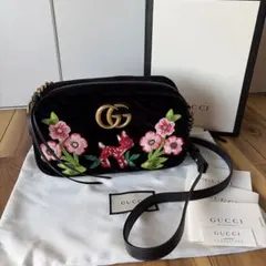 グッチ GGマーモント バンビ チェーン ショルダーバッグ ブラック