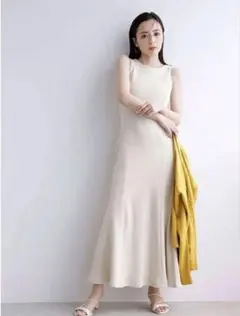 anuans マーメイドリブカットワンピース