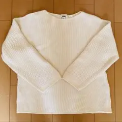 UNIQLO 3Dコットンリブ　ボートネックセーター　M