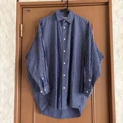 Gymphlex ジムフレックス　ワイドシャツワンピース　ストライプ　極美品