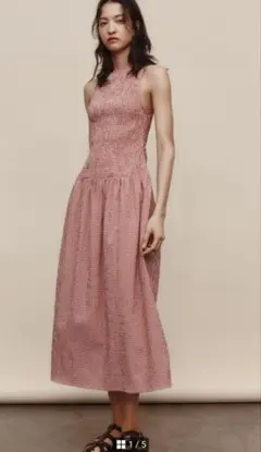 正規品 ZARA フリンジホルターネックミディワンピース L - メルカリ