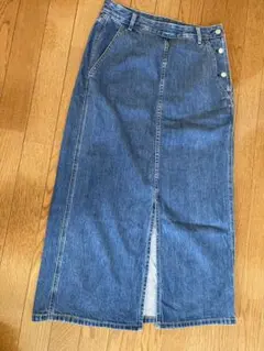 GUスリットナローロングデニムタイトスカート サイドボタン