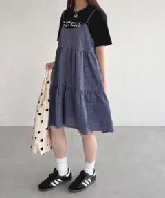 kutir　アソートリボンティアードミニキャミワンピース/チュニック　ブルー